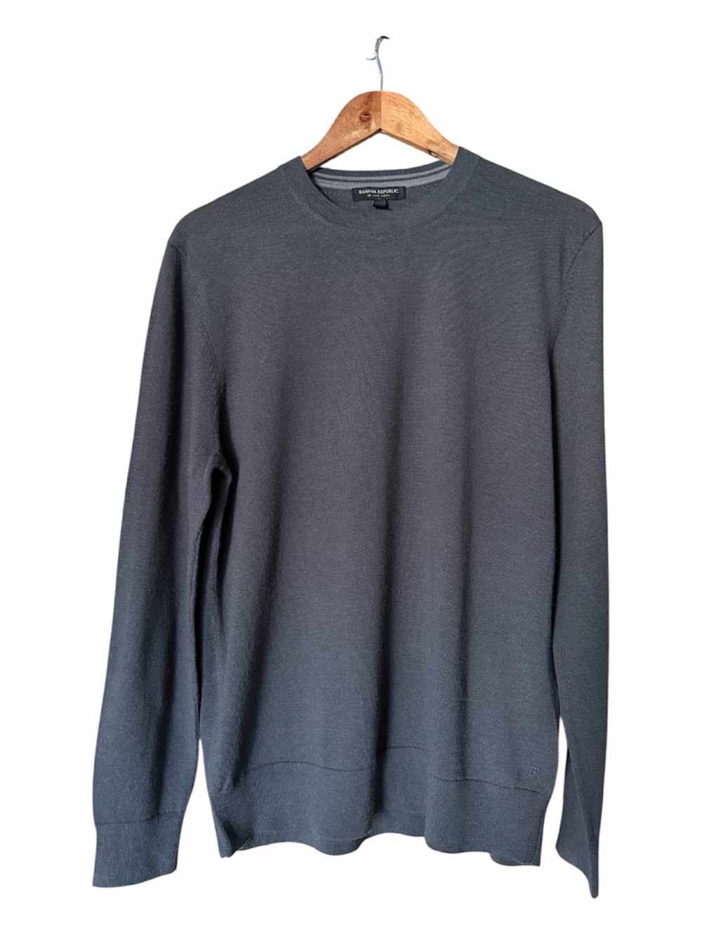 Merino Wool Banana Republic Charcoal Luxury Crewneck Sweater M